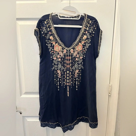 Johnny Was Rubina Tunic in Navy S - Picture 2 of 6